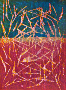 Bambussprossen, Farbholzschnitt, Unikat, 2022